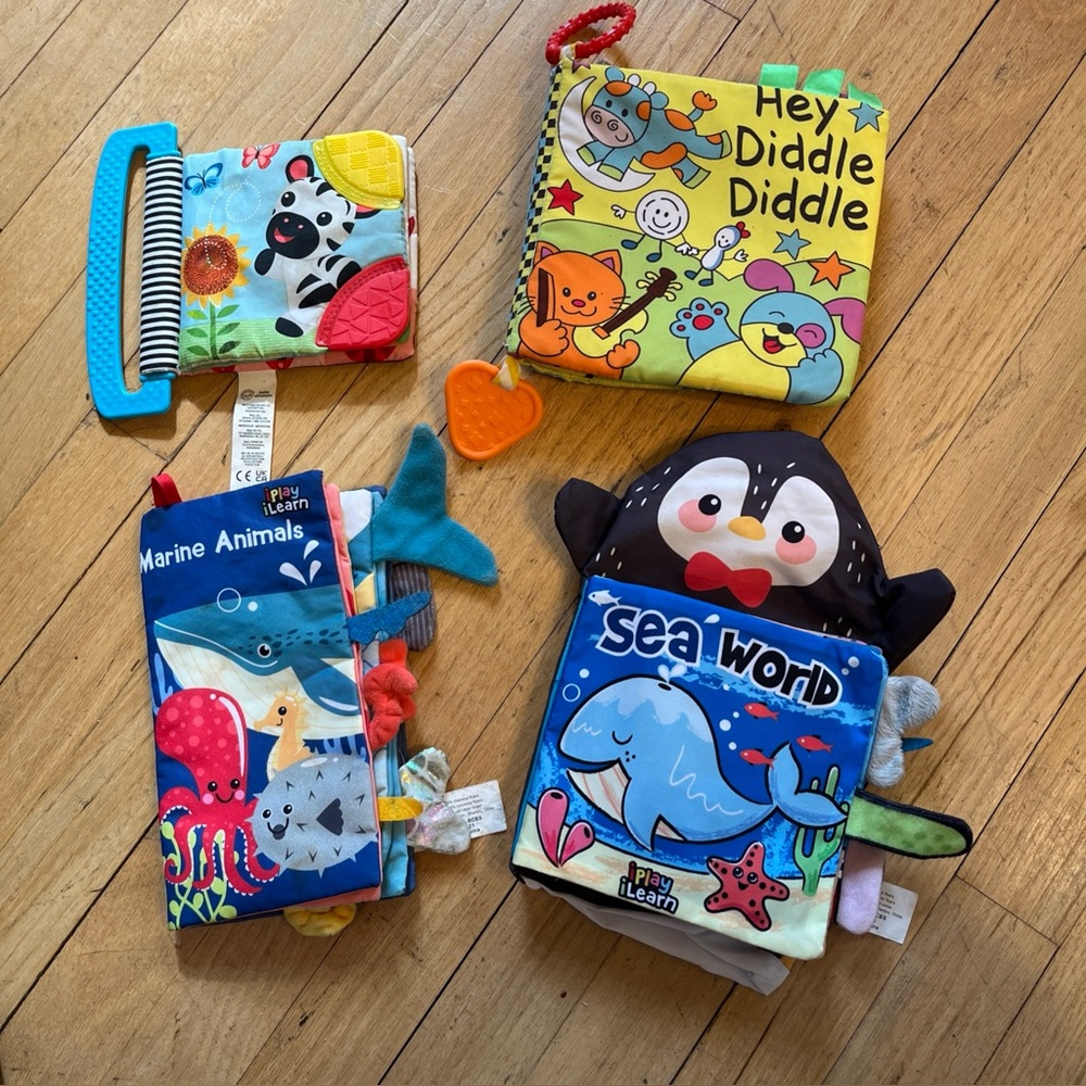 baby/toddler touch and feel soft books and soft sea world puppet book bundle